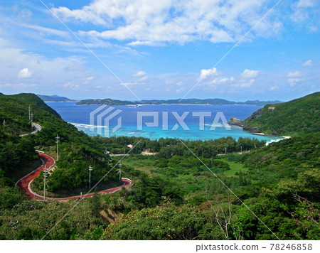 A bird's-eye view of the Tokashiki Island, Kerama Islands, Okinawa A bird's-eye view of the Tokashiki Island, Kerama Islands, Okinawa 78246858
