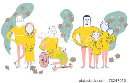 People in various relationships connected to each other Illustration material People in various relationships connected to each other Illustration material 78247050