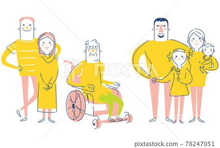 People in various relationships connected to each other Illustration material 78247051
