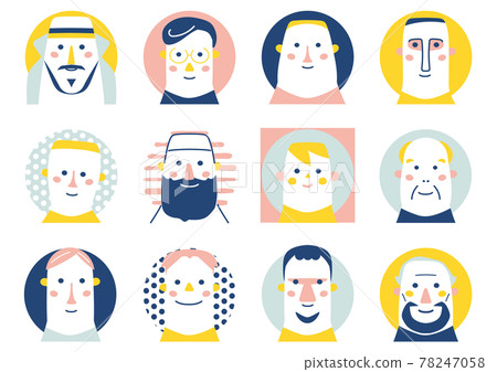 世界各地人們的微笑男性插畫素材 世界各地人們的微笑男性插畫素材 78247058