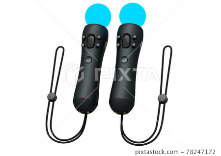 Virtual reality controllers for online and cloud gaming on white background 78247172