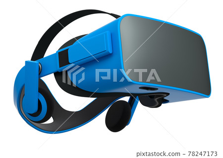 Virtual blue reality glasses isolated on white background. 3d rendering Virtual blue reality glasses isolated on white background. 3d rendering 78247173