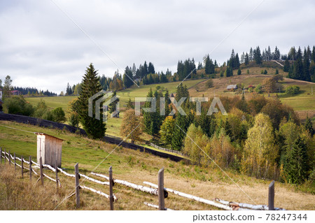 mountain landscape with cloud sky Carpathian Ukraine 78247344