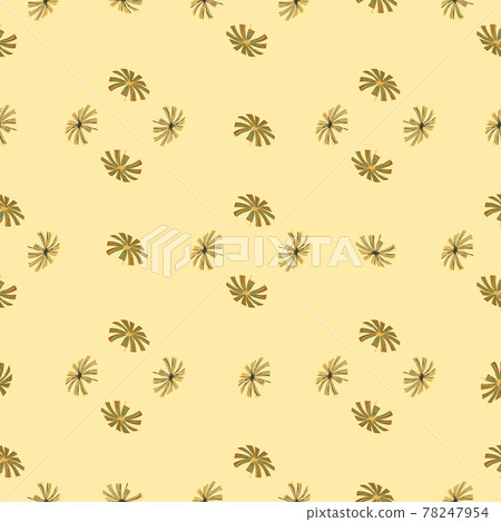 Geometric style seamless pattern with abstract doodle palm licuala tropic leaves. Pastel beige background. Geometric style seamless pattern with abstract doodle palm licuala tropic leaves. Pastel beige background. 78247954