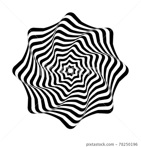 Op art design element. Illusion of twisting rotation movement. 78250196