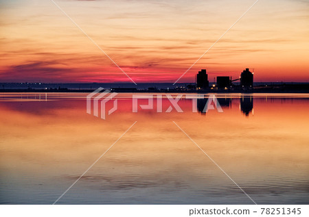 Sunset over oil refinery - Navodari - Romania 78251345