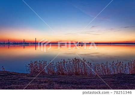 Sunset over oil refinery - Navodari - Romania 78251346