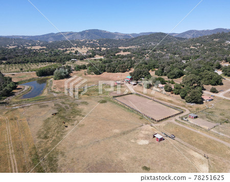 Aerial view of Julian land, historic gold mining town located in east of San Diego, California 78251625