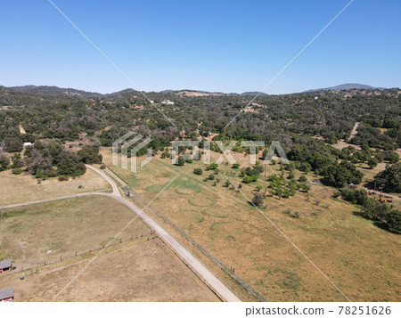 Aerial view of Julian land, historic gold mining town located in east of San Diego, California Aerial view of Julian land, historic gold mining town located in east of San Diego, California 78251626