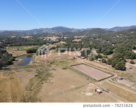 Aerial view of Julian land, historic gold mining town located in east of San Diego, California Aerial view of Julian land, historic gold mining town located in east of San Diego, California 78251628
