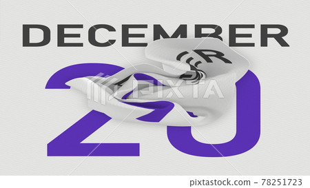 December 20 date behind crumpled paper page of a calendar, 3d rendering December 20 date behind crumpled paper page of a calendar, 3d rendering 78251723
