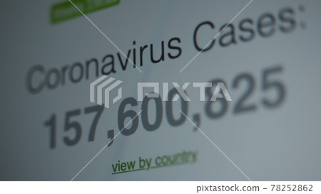 Coronavirus pandemic statistics on screen. Number of Covid 19 cases rising. Map data showing increasing numbers of Corona virus pandemic infected cases. international statistics. Health care concept. Coronavirus pandemic statistics on screen. Number of Covid 19 cases rising. Map data showing increasing numbers of Corona virus pandemic infected cases. international statistics. Health care concept. 78252862