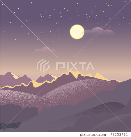 Night in the mountains, moon and stars Night in the mountains, moon and stars 78253711