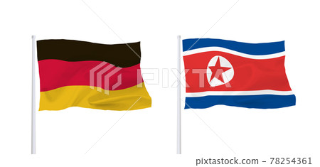 Flags of Germany and North Korea Flags of Germany and North Korea 78254361