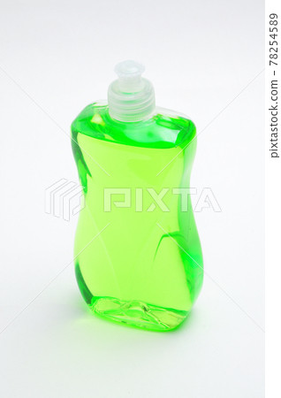 Green liquid soap bottle on white background Green liquid soap bottle on white background 78254589