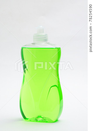 Green liquid soap bottle on white background Green liquid soap bottle on white background 78254590
