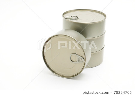 Iron cans of canned food on a white background 78254705