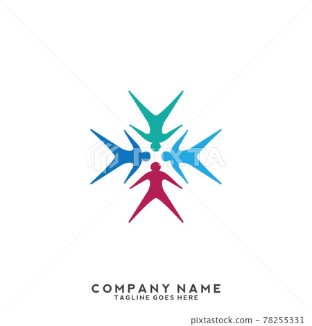 People, community, creative hub, social connection icons and logo 78255331
