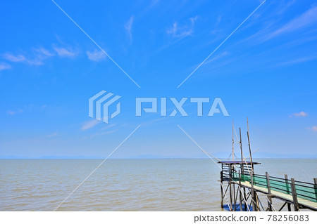 Ariake Sea in summer, blue sky and clouds Ariake Sea in summer, blue sky and clouds 78256083