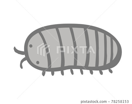 Cute pill bug insect creature / handwritten illustration material 78258153
