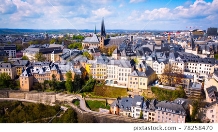 The historic buildings in the city of Luxemburg from above The historic buildings in the city of Luxemburg from above 78258470