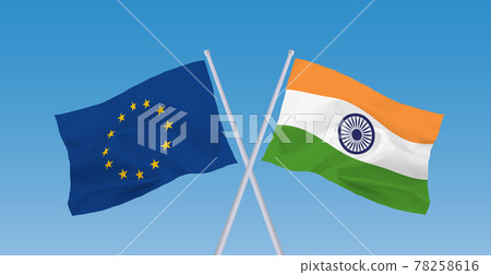 EU and German flags EU and German flags 78258616