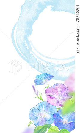 Watercolor texture morning glory Japanese style 78260261