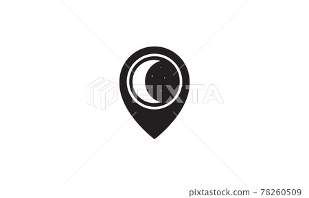crescent with pin map location logo symbol vector icon illustration graphic design crescent with pin map location logo symbol vector icon illustration graphic design 78260509