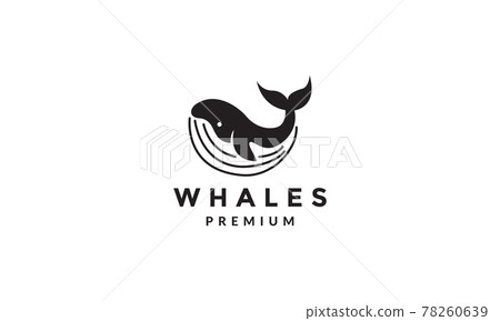 blue whale modern logo symbol vector icon illustration graphic design 78260639