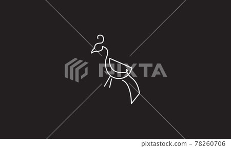 continuous lines bird peacock logo symbol vector icon illustration graphic design 78260706