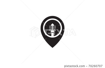guitar with pin map location logo symbol vector icon illustration graphic design 78260707