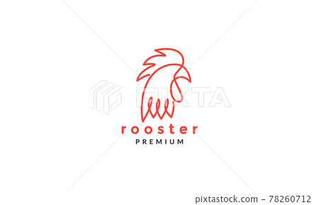 continuous lines head rooster logo symbol vector icon illustration graphic design 78260712