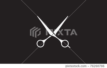 simple silhouette scissor logo symbol icon vector graphic design illustration 78260786