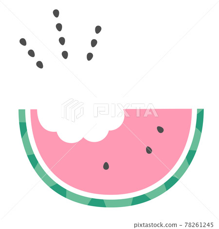 半食粉紅色西瓜和粉彩爆裂種子的插圖 78261245