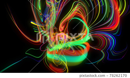 Abstract background glow lines or light streaks. Running lights particles form in 3d space glowing beautiful curved lines like ball of wires burning with neon light. Beautiful creative bg. 3d render Abstract background glow lines or light streaks. Running lights particles form in 3d space glowing beautiful curved lines like ball of wires burning with neon light. Beautiful creative bg. 3d render 78262170