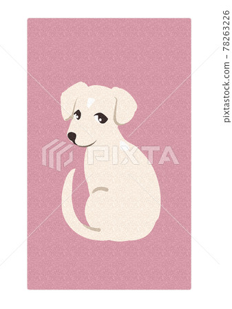 Illustration of a white puppy looking back 78263226
