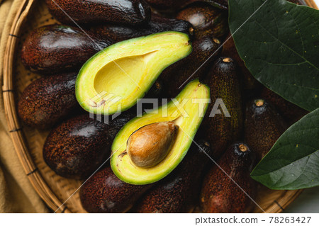 avocado in wooden tray healthy food avocado in wooden tray healthy food 78263427