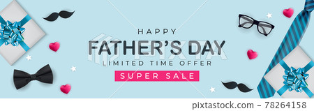 Father's Day Sale Background. Poster, flyer, greeting card, header for website. Vector Illustration 78264158