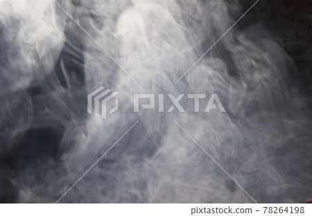 Blurry white mist or smoke or steam on black background, Pollution and burning Blurry white mist or smoke or steam on black background, Pollution and burning 78264198