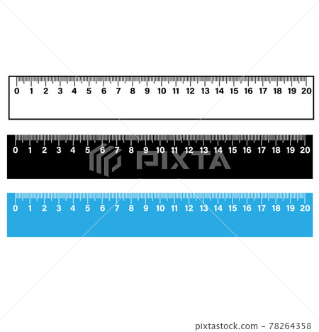 ruler scale measure on white background. wooden measuring ruler 20 centimeters. school math tool. flat style. 78264358