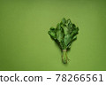 Fresh organic sorrel, spinach plant bunch on green background 78266561