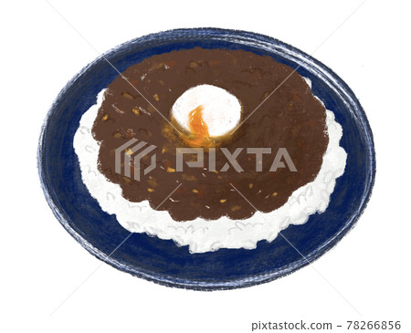 藍盤上的凱瑪咖哩溫泉蛋 78266856