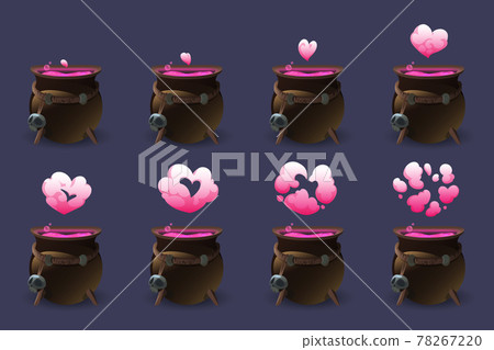Cauldron with potion motion sequence animation 78267220