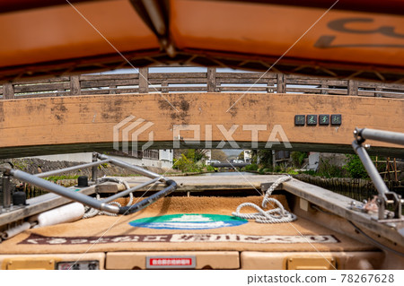 Horikawa Tour of Matsue Castle, Matsue City, Shimane Prefecture A ship passing through a low new Yonago Bridge 78267628