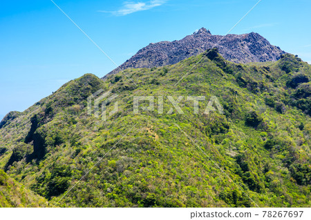 新鮮的綠色雲仙平成新山和普賢山[長崎縣雲仙市] 78267697