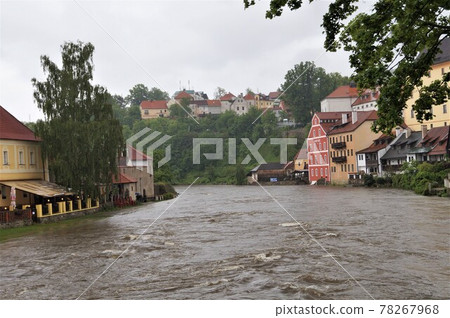 Czech Cesky Krumlov Flooded Vltava landscape 78267968