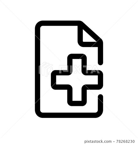 Medical document outline icon isolated on white background 78268230