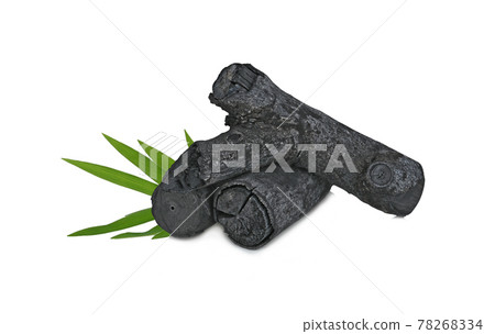 Natural wood charcoal isolated on white background Natural wood charcoal isolated on white background 78268334