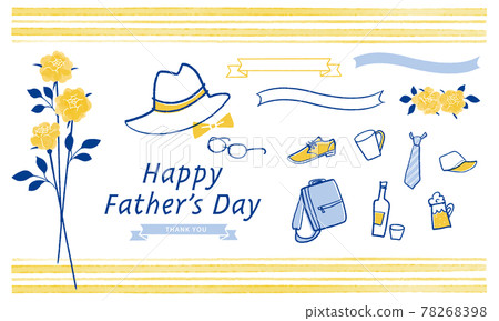 Father's Day title and various illustrations 78268398
