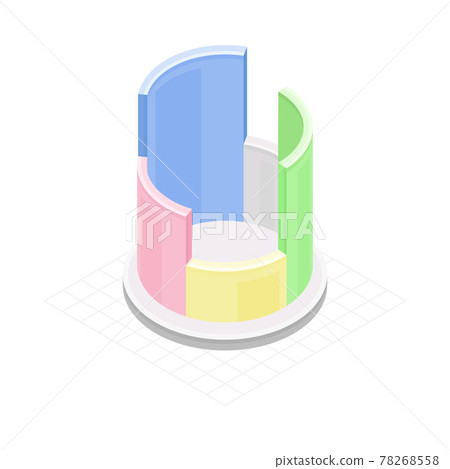 Circular Chart as Isometric Infographic as Graphic Visual Representation of Information or Data Vector Illustration Circular Chart as Isometric Infographic as Graphic Visual Representation of Information or Data Vector Illustration 78268558
